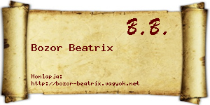 Bozor Beatrix névjegykártya